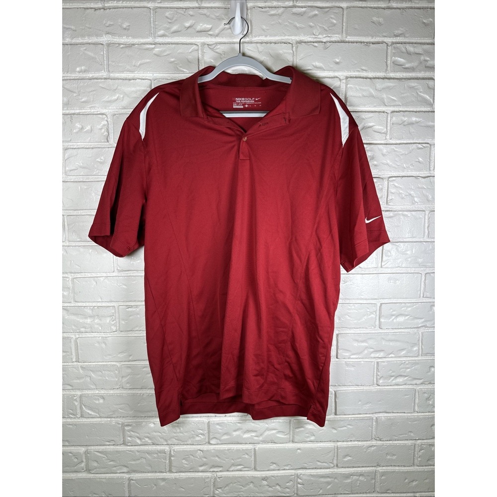 Nike Golf Men's XL Dri-FIT Red Performance Polo Athletic Golf Shirt